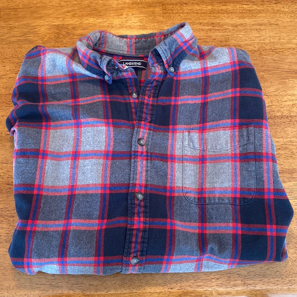 Lands’ End Flannel Shirt Large